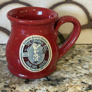 Deneen Pottery Red  Mug The Original Pancake House Puyallup Wa  NEW